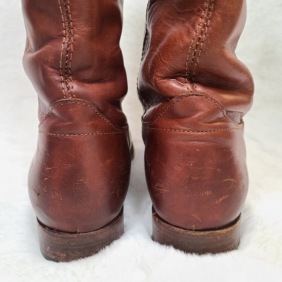 GORGEOUS FRYE Melissa Lug Leather Riding Boot, size 9.5 EXTENDED CALF - Picture 6 of 7